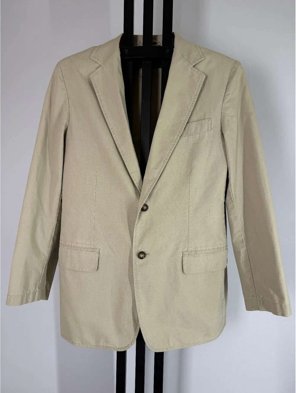 L.L.Bean Sport Coat Blazer Men's 40R Khaki Tan 100% Cotton Casual Jacket